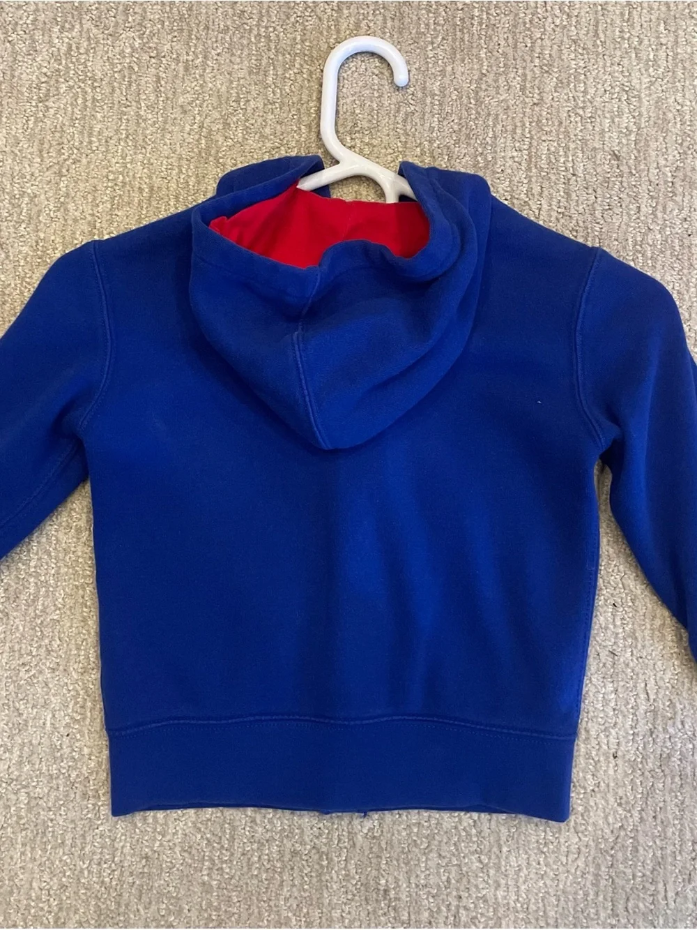 Polo by Ralph Lauren Royal Blue Kids Zip Hoodie with Red Lined Hood